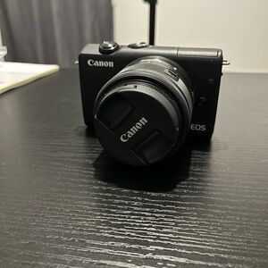 Canon Black EOS M200 Mirrorless Camera with Lens Cap